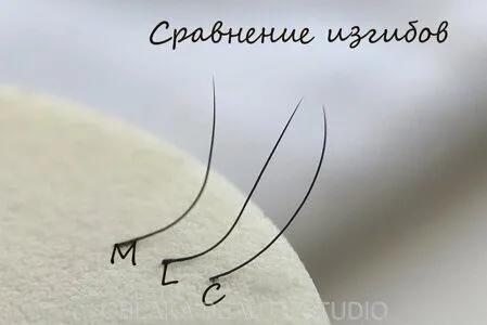 сравнение изгибов ресниц для наращивания