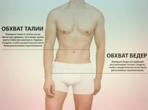 Обхват талии и бедер мужчины
